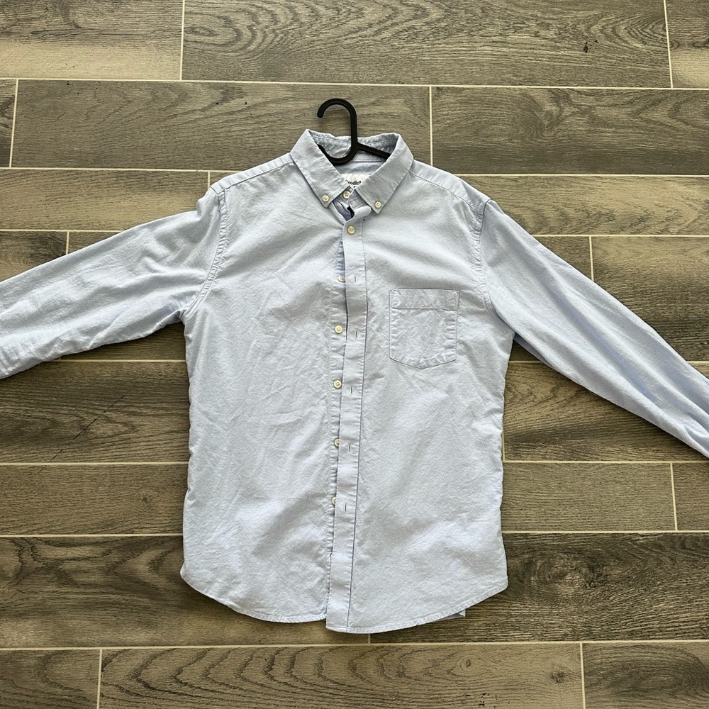 Medium baby blue button up shirt from goodwell